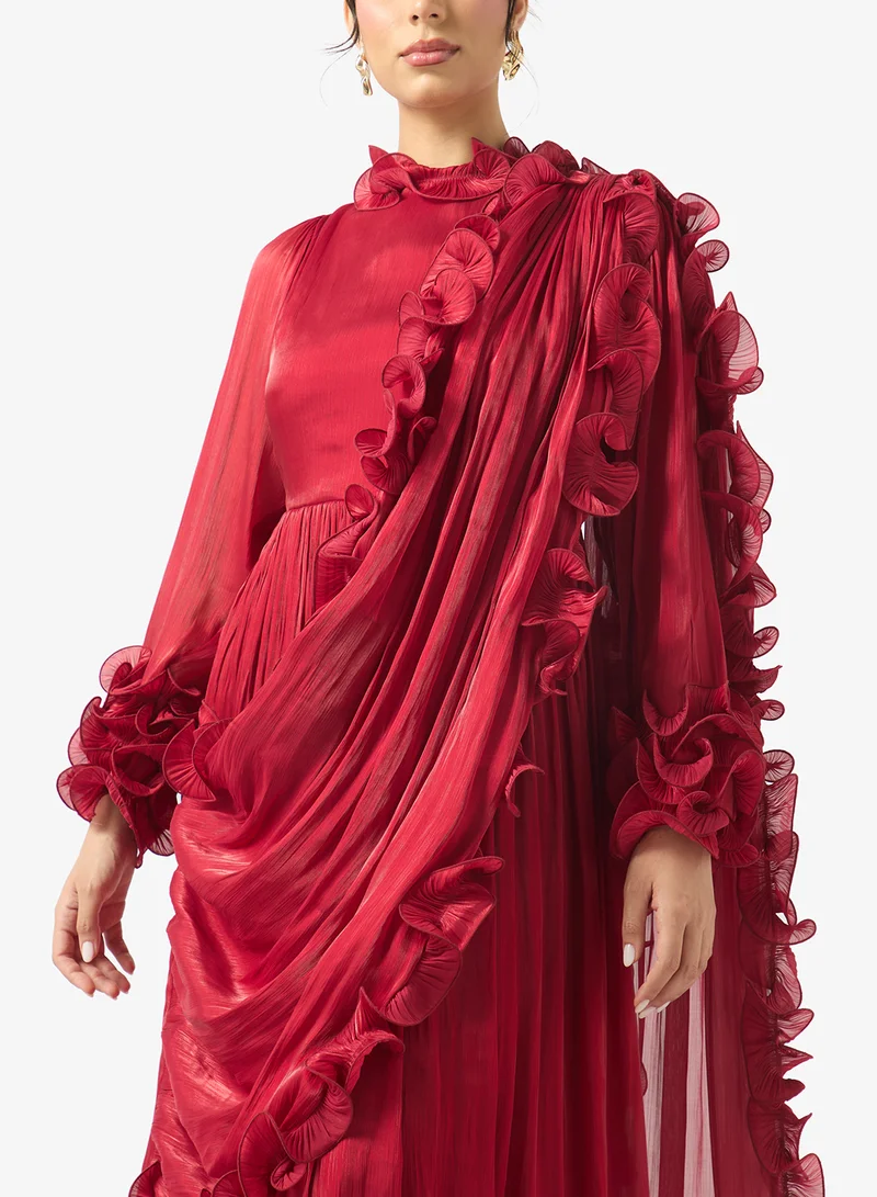 Golden Apple  Ruffle Design Maxi Dress for Women | Best Price UAE