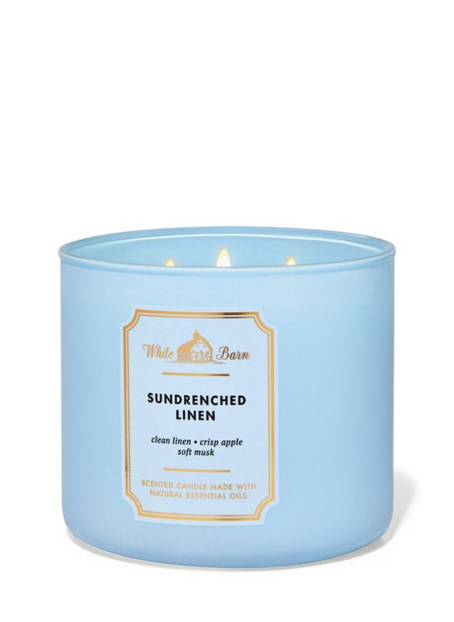 Bath & Body Works Sun-Drenched Linen 3-Wick Candle 411g 