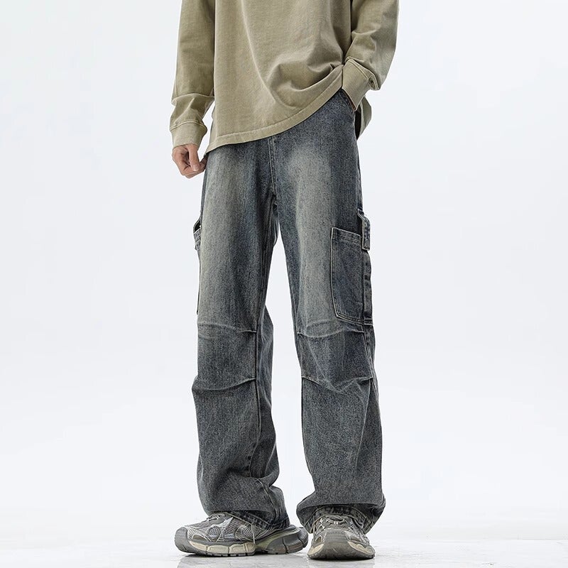 Unisex Classic Denim Jeans Loose Fit Daily Outdoor Wear - Image 3