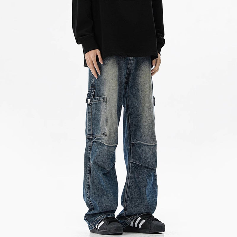 Unisex Classic Denim Jeans Loose Fit Daily Outdoor Wear - Image 2