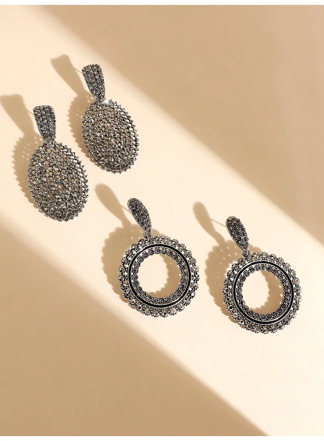 SOHI Pack Of Intricate Circular Artificial Drop Earring Jewellery
