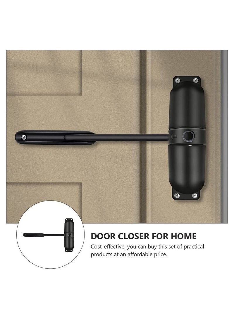 Safety Spring Door Closers, Adjustable Closing Door Hinge, Automatic Quiet Gate Closer Easy to Install, Automatic Stopper Fire Rated, to Convert Hinged Doors to Self Closing Doors (Black) - Image 3