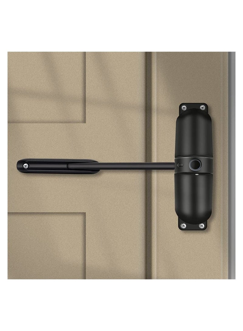 Safety Spring Door Closers, Adjustable Closing Door Hinge, Automatic Quiet Gate Closer Easy to Install, Automatic Stopper Fire Rated, to Convert Hinged Doors to Self Closing Doors (Black) - Image 1