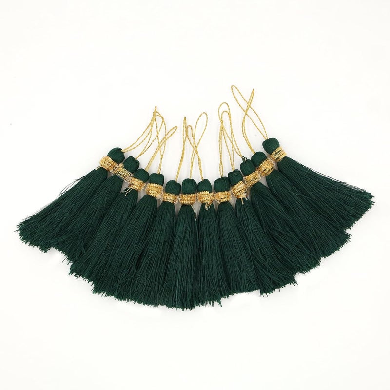 PATWA TRADERS Tassel Garland 11 Colours Pack of 12 for Jewellery Saree Dress Home Decor Accessories Crafting Green - Image 1