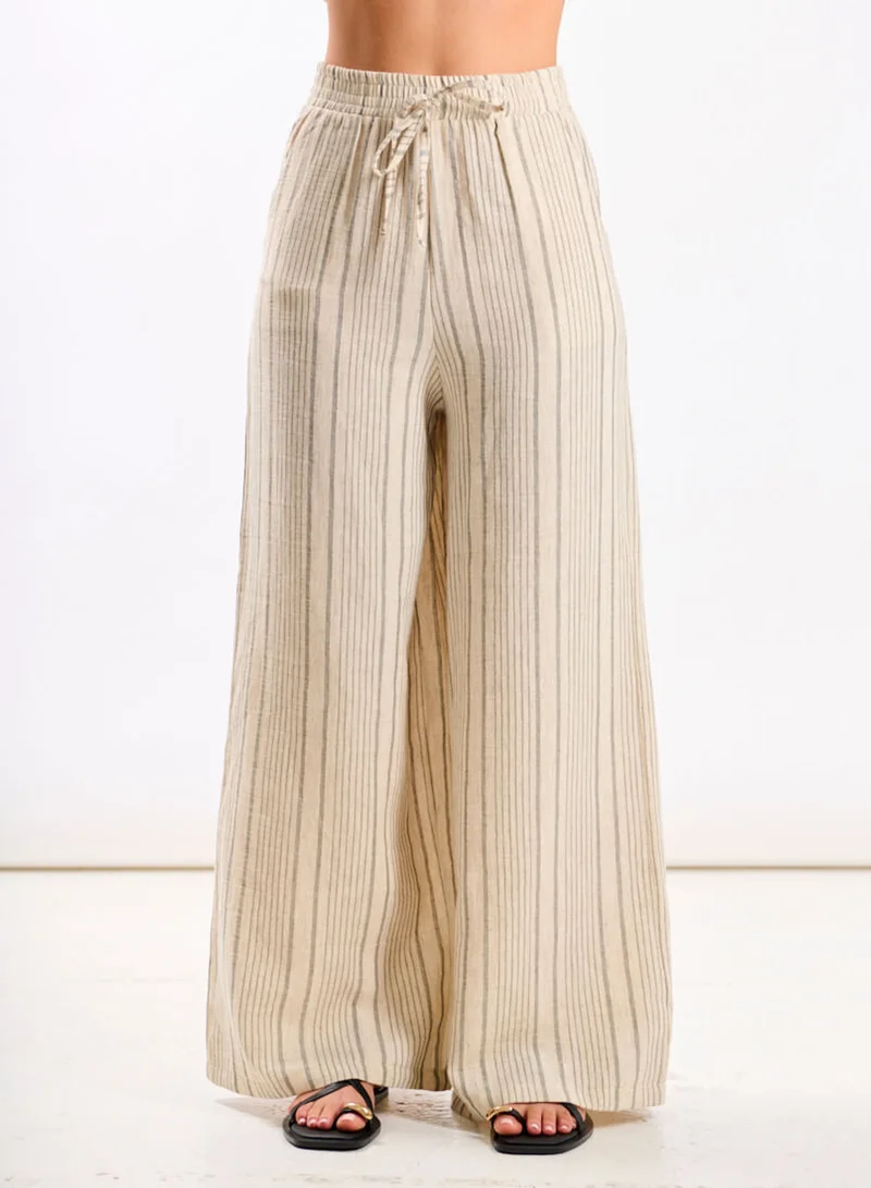 Needs No Label  Linen Stripe Co-ord Trousers for Women | Best Price UAE