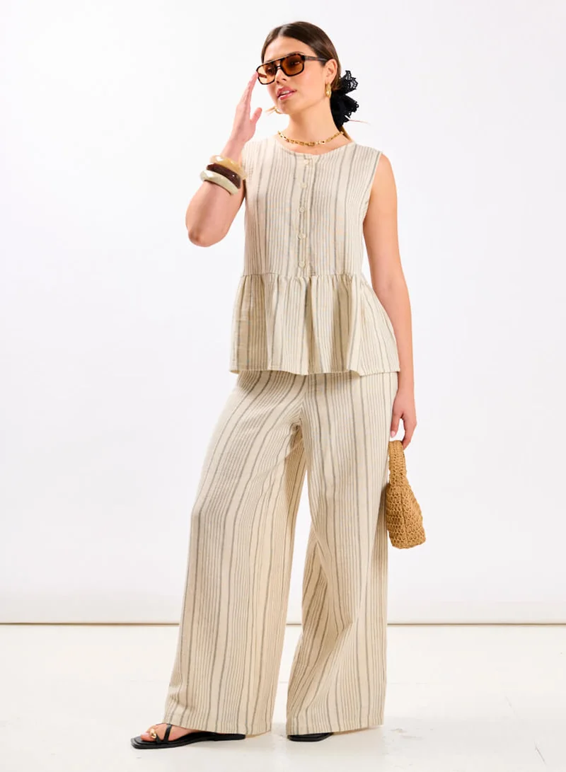 Linen Stripe Co-ord Trousers