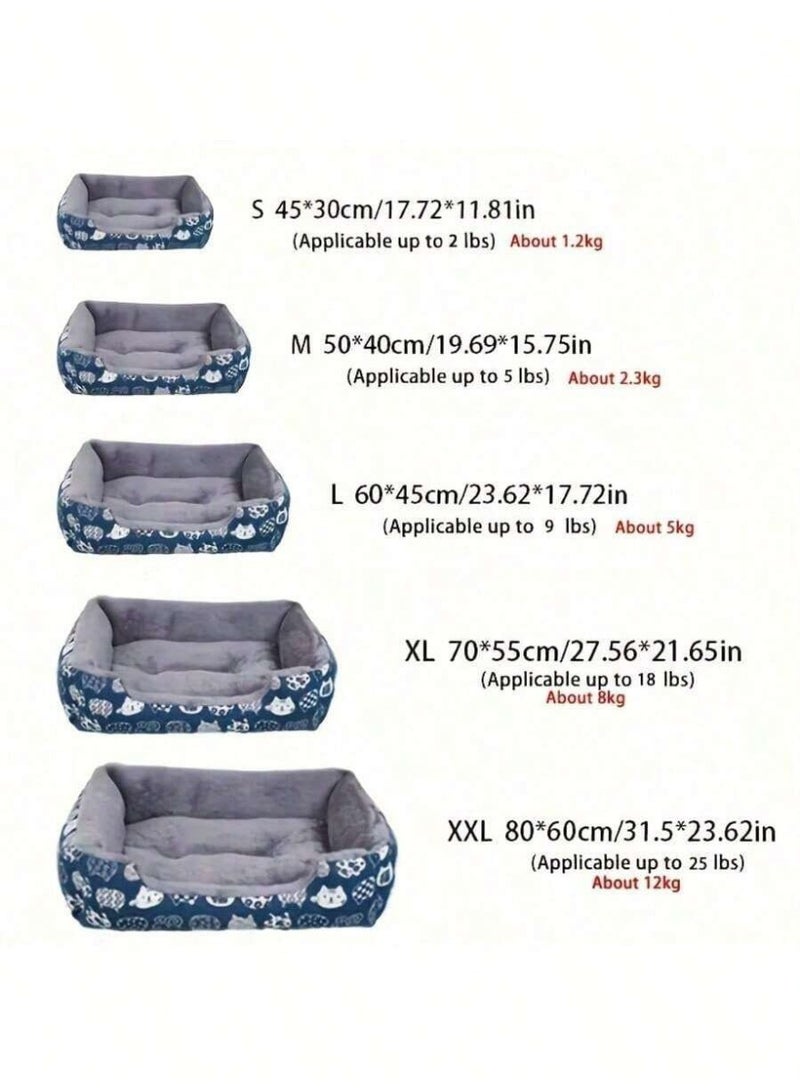 سرير حيوانات أليفة كبير ناعم للكلاب والقطط 70×55 سم – راحة فائقة 🐾🛏️ - Image 4
