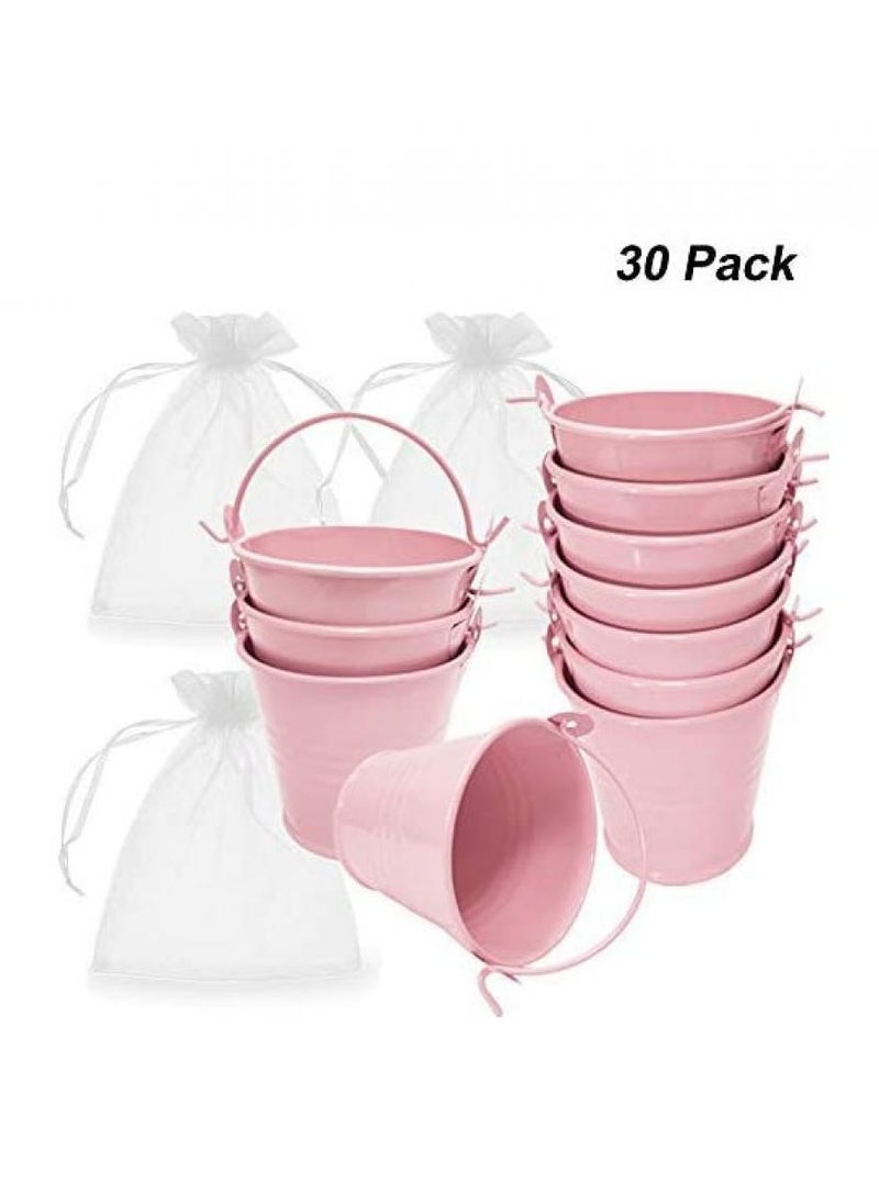 30 Pack Multipurpose Pink Mini Metal Bucket Tin With Sheer Bag Candy Box Buckets Souvenirs Gift Pails for Wedding Favor Party Favor Baby Shower Favor - pzsku/Z876A2E920C5846E8F6ADZ/45/_/1733290705/b93899cf-66ca-414e-beed-4386f108ae2a