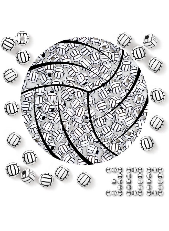 Giegxin 300 Pack Acrylic Volleyball Beads 12 Mm Sports Pony Beads Ball Beads For Bracelets Jewelry Making Necklace Charms Craft Keychain Home Decoration Accessories - Image 1