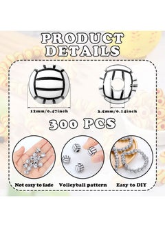 Giegxin 300 Pack Acrylic Volleyball Beads 12 Mm Sports Pony Beads Ball Beads For Bracelets Jewelry Making Necklace Charms Craft Keychain Home Decoration Accessories  - Image 2