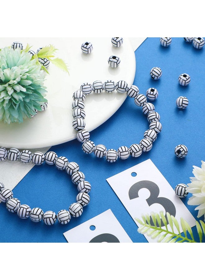 Giegxin 300 Pack Acrylic Volleyball Beads 12 Mm Sports Pony Beads Ball Beads For Bracelets Jewelry Making Necklace Charms Craft Keychain Home Decoration Accessories - Image 3