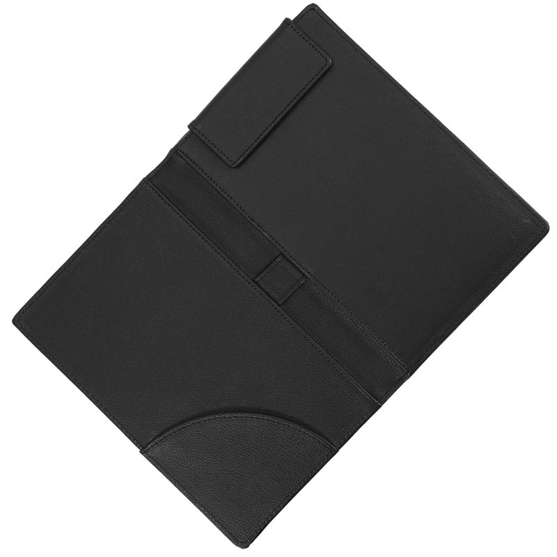 PU Leather Menu Folder Presenter with Pen Clip for Hotel Salon KTV Restaurant (A067 Black) - Image 4
