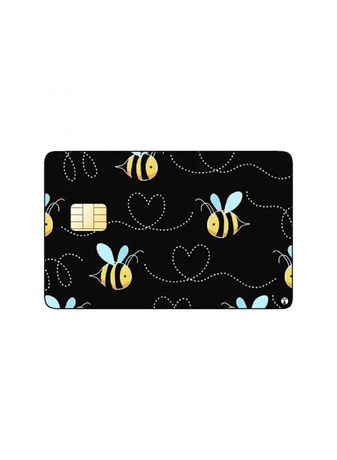 RKN PRINTED BANK CARD STICKER Cute Bees Drawing With Hearts - Image 2