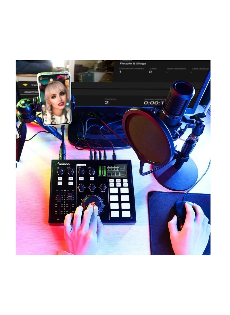 Maono Maonocaster AU-AM100 All-In-One Podcast Production Studio - Black  - Image 4