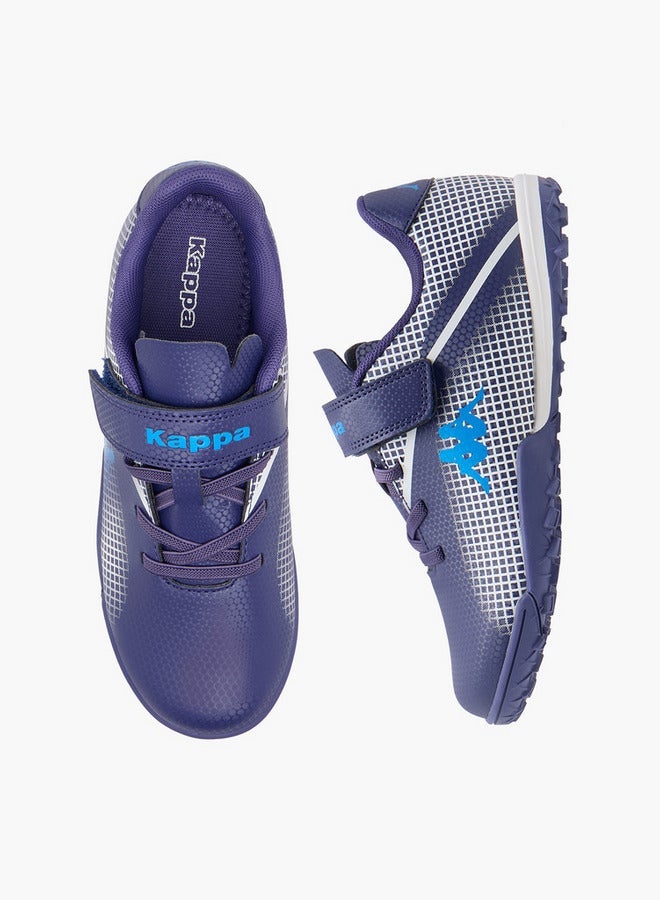 كابا حذاء كرة قدم للأولاد بتفاصيل شعار وإغلاق بشريط لاصق - Image 3