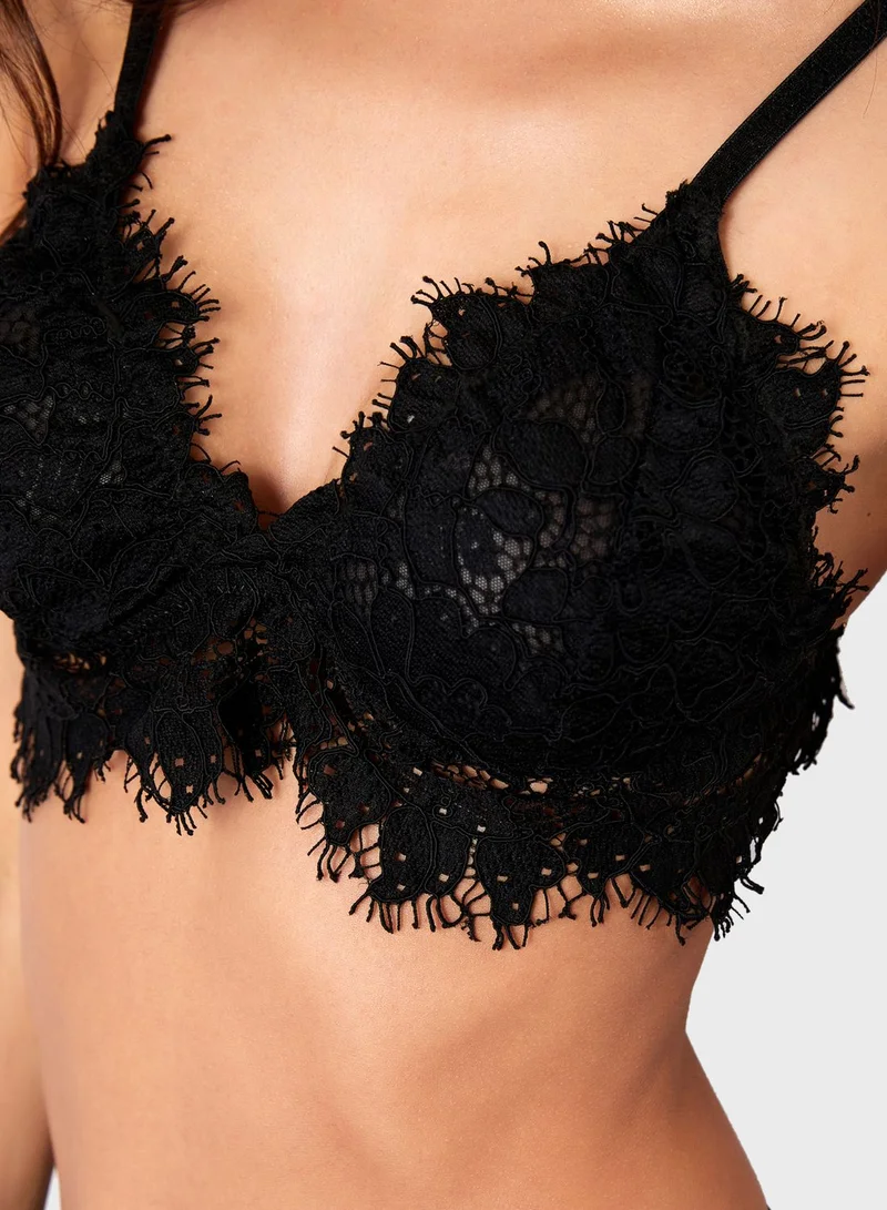 Madamelle Lace Detail Plunge Bra
