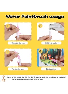 Generic 6 Pieces Magic Water Drawing Books With 6 Magic Pens Water Coloring Books Set  - Image 3