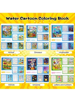 Generic 6 Pieces Magic Water Drawing Books With 6 Magic Pens Water Coloring Books Set  - Image 2