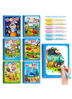 Generic 6 Pieces Magic Water Drawing Books With 6 Magic Pens Water Coloring Books Set  - Image 1