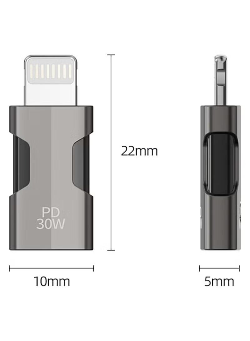 Type C to USB Adapter, USB Type C Female to Lightning Male Adapter - Image 2