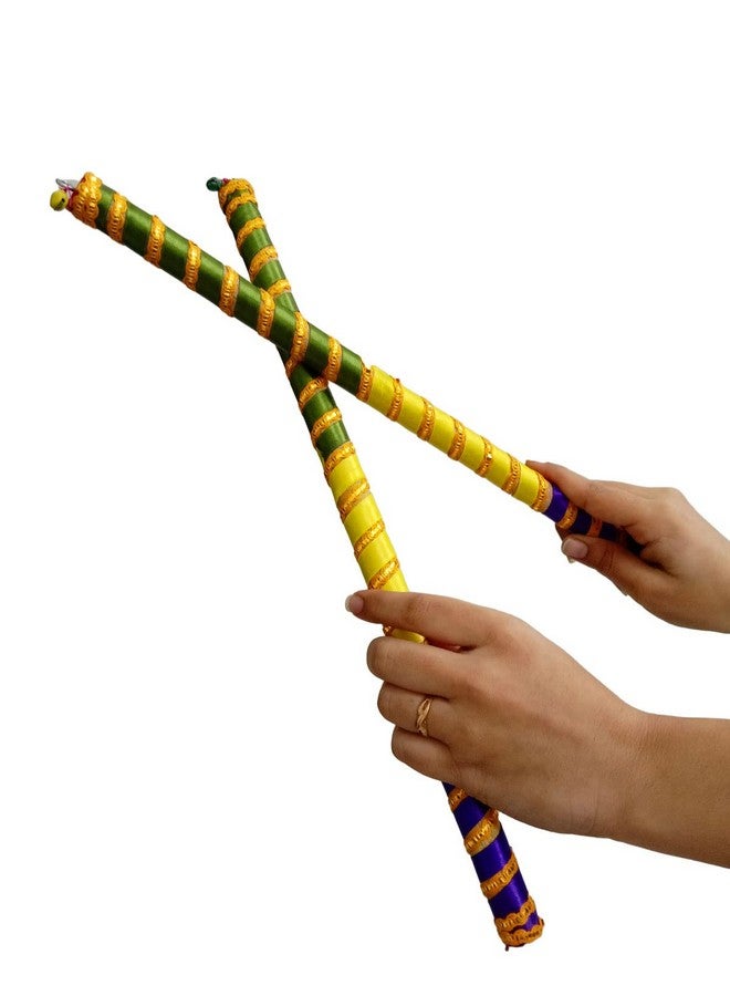 BookMyCostume Designer Multicolor Dandiya Sticks for Navratri Garba Premium Accessory for Kids & Adults - Image 2