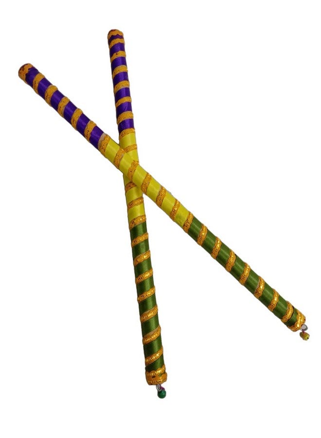 BookMyCostume Designer Multicolor Dandiya Sticks for Navratri Garba Premium Accessory for Kids & Adults - Image 1