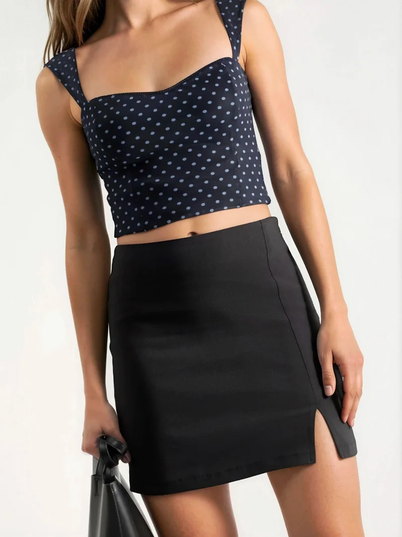 هيكاب High Waist Mini Skirt with Slit