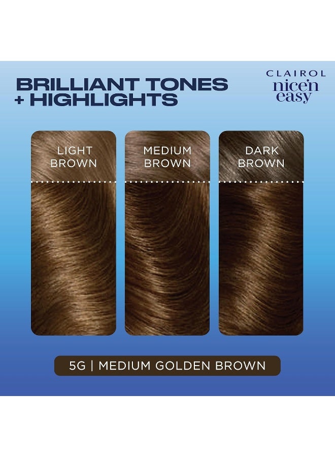 CLAIROL Nice & Easy Permanent Hair Color 5G Natural Medium Golden Brown 1 Kit - Image 5