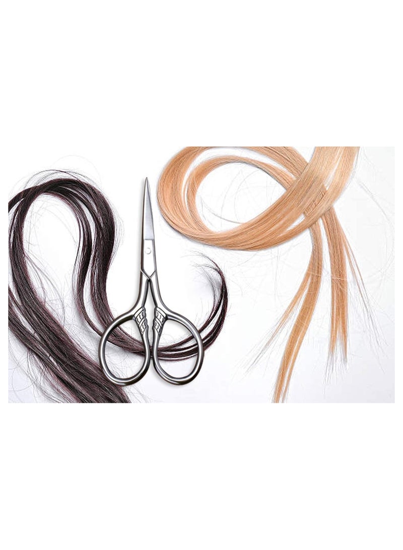 3.5inch Stainless Steel Precision Scissors MultiPurpose Grooming Kit for Eyebrows Facial Hair and Beards with Stylish PU Case