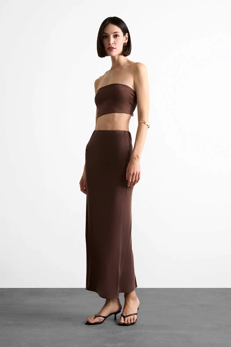 DeFacto Slim Fit Midi Skirt
