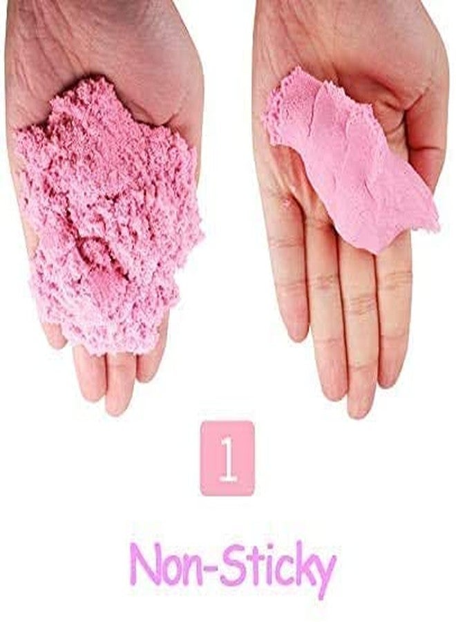 Gurbik_Soft Space Sand Clay for Indoor Playing Moldable 500gm in Resealable Bag with Free Big Mould (Pink) (No Toxic) - Image 3
