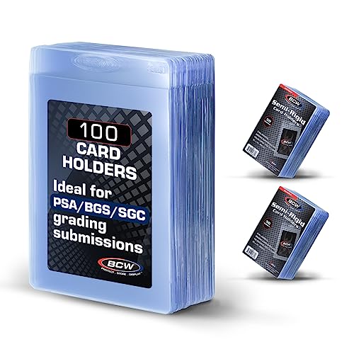 BCW Semi Rigid Card Holder #1 | 100 Pack | Semi Rigid Card Sleeves for Grading | PSA Submission for Vintage and Modern Sports Cards - Image 1