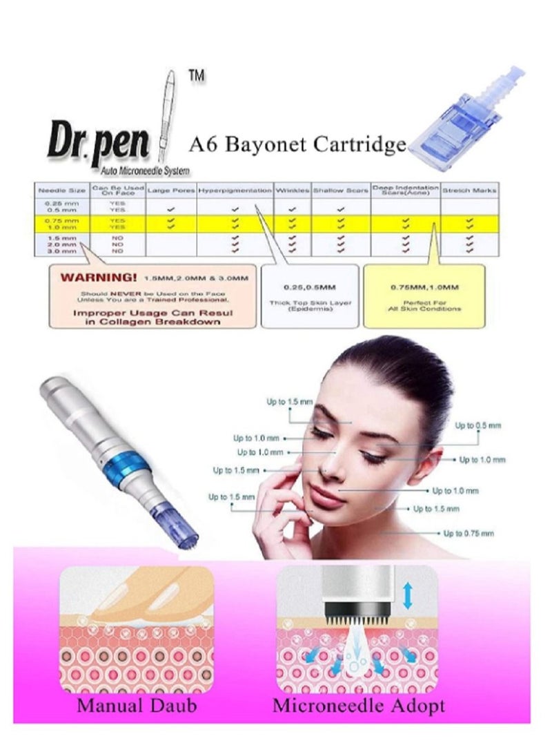 Dr pen 25-Piece Derma Pen A6 Replacement Cartridges Round Nano - Image 3