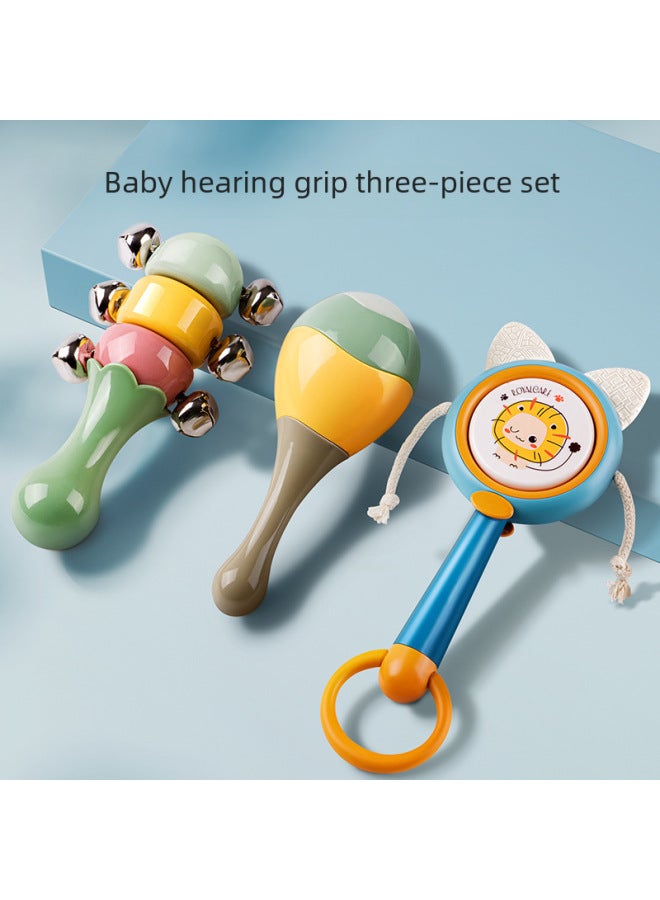 Baby Toys 0-1 Years Old Early Education Rattle Newborn Children 6 Months Baby Grasp Training Sand Hammer 3 Hand Rattle-Color:Orff Hand Bell [special Offer]  - Image 2