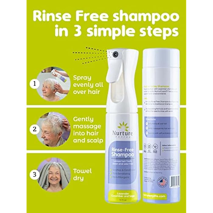Nurture Valley No Water Nourishing Shampoo Spray - Waterless 12 Oz Continuous Spray Bottle + 16 oz Refill, Leaves Hair Fresh, Clean and Odor-Free - Image 4