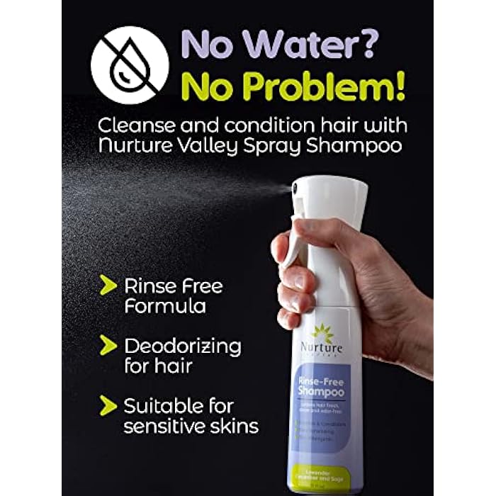 Nurture Valley No Water Nourishing Shampoo Spray - Waterless 12 Oz Continuous Spray Bottle + 16 oz Refill, Leaves Hair Fresh, Clean and Odor-Free - Image 2