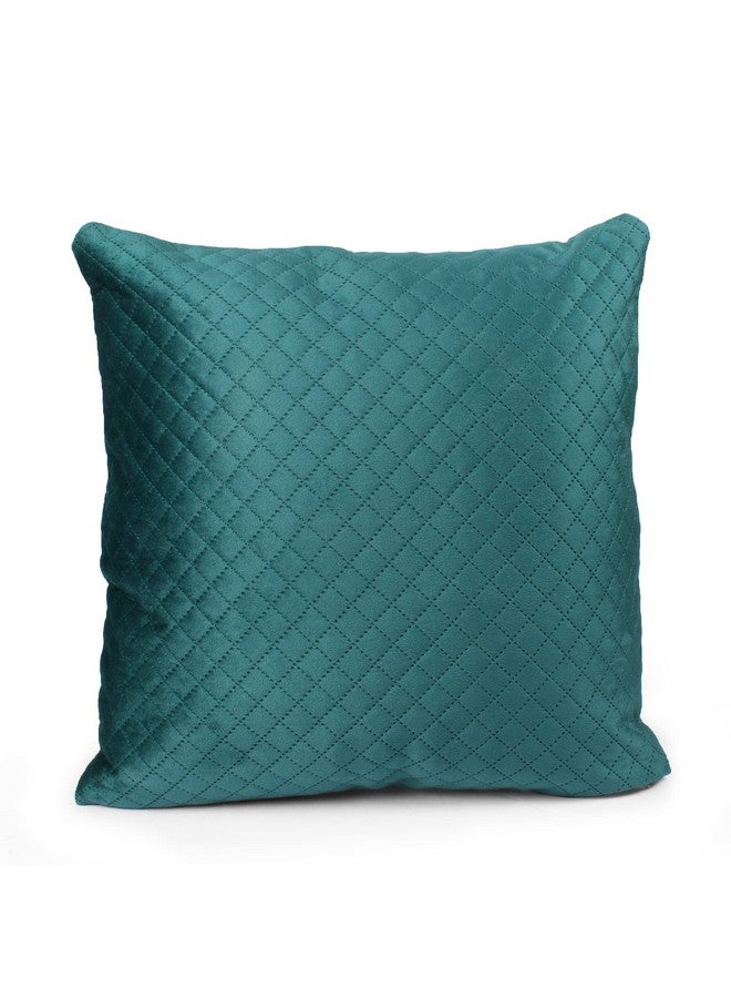 STITCHNEST Set of 2 Cushion Cover | Quilted Velvet | Castleton Green| Soft & Premium Look | 12x12 Inches | Fit for Sofa & Living Room Décor - Image 4