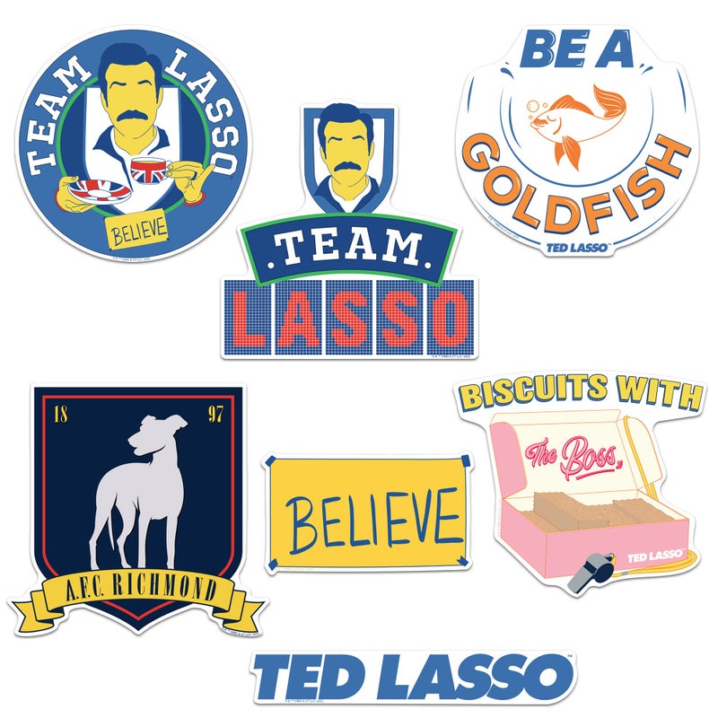 TED Lasso Large Sticker Pack Die Cut Vinyl Large Deluxe Stickers Variety Pack  Laptop Water Bottle Scrapbooking Tablet Skateboard IndoorOutdoor