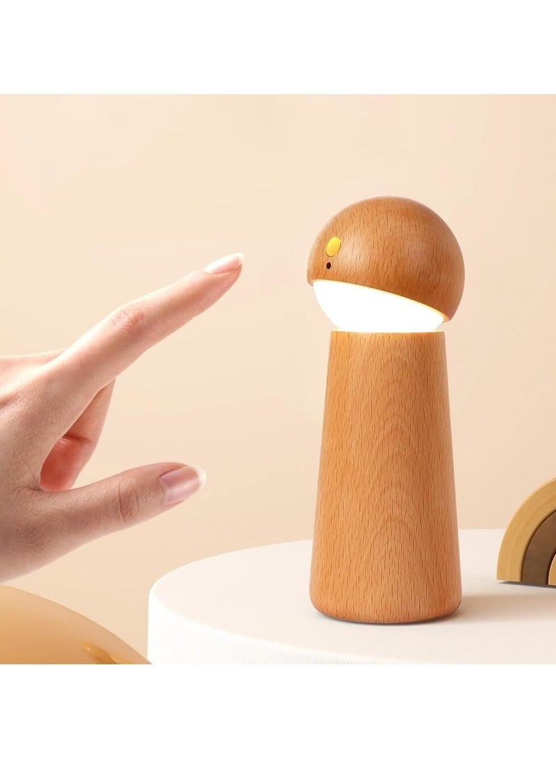 Voice Activated Sensor Light, LED Wooden Night Light, LED Voice Smart Touch Sensor Control Night Light, USB Rechargeable Wireless Lamp, Desk Lamp, Sensor Light - Image 1