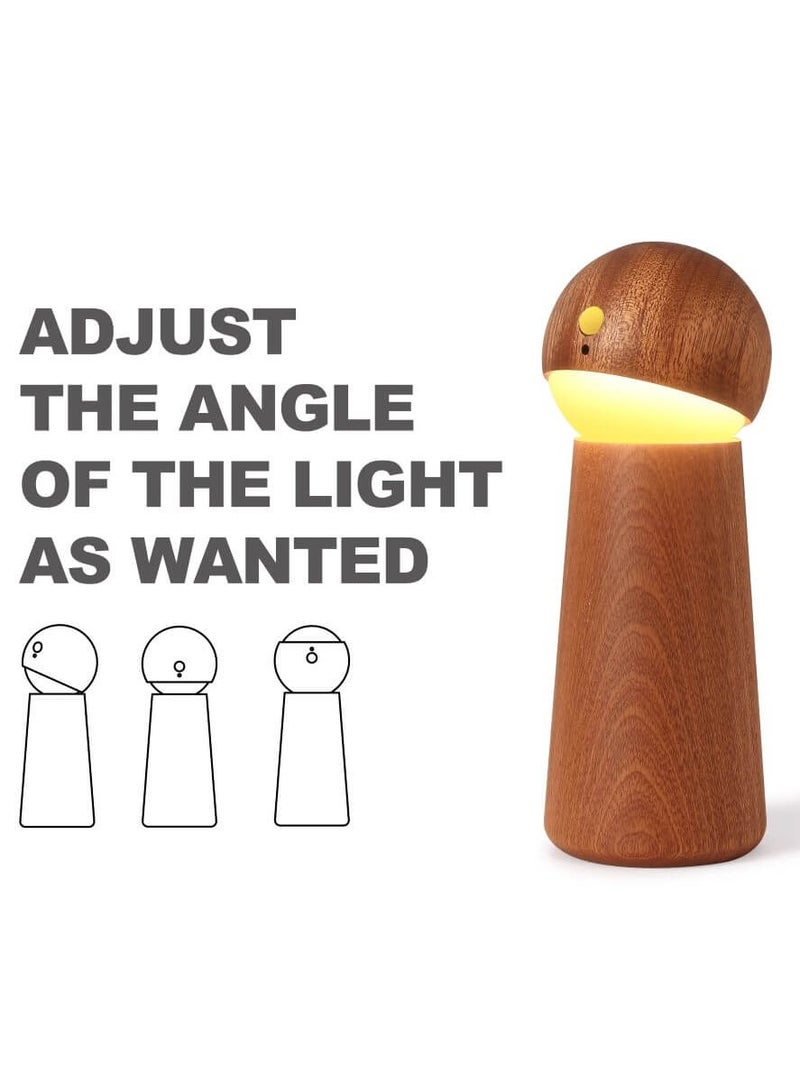 Voice Activated Sensor Light, LED Wooden Night Light, LED Voice Smart Touch Sensor Control Night Light, USB Rechargeable Wireless Lamp, Desk Lamp, Sensor Light - Image 5