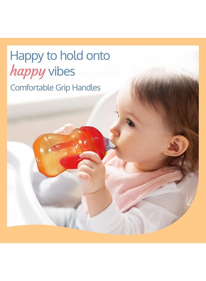 Luvlap Moby Little Spout Sipper for Infant/Toddler, 240ml, Anti-Spill Sippy Cup with Soft Silicone Spout BPA Free, 6m+ (Orange) - Image 4