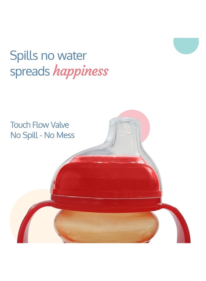 Luvlap Moby Little Spout Sipper for Infant/Toddler, 240ml, Anti-Spill Sippy Cup with Soft Silicone Spout BPA Free, 6m+ (Orange) - Image 3