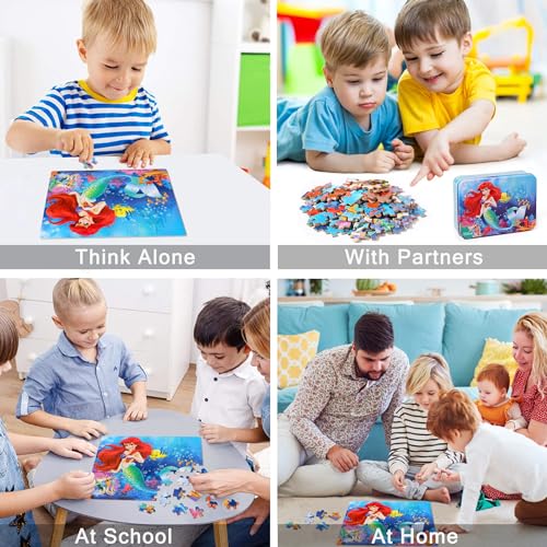 LELEMON Pretty Puzzles for Kids Ages 4-6,100 Piece Puzzles for Kids Ages 4-8,Educational Jigsaw Puzzles in a Metal Box,Childrens 100 Piece Puzzle Games Puzzle Toys for Girls and Boys - Image 4