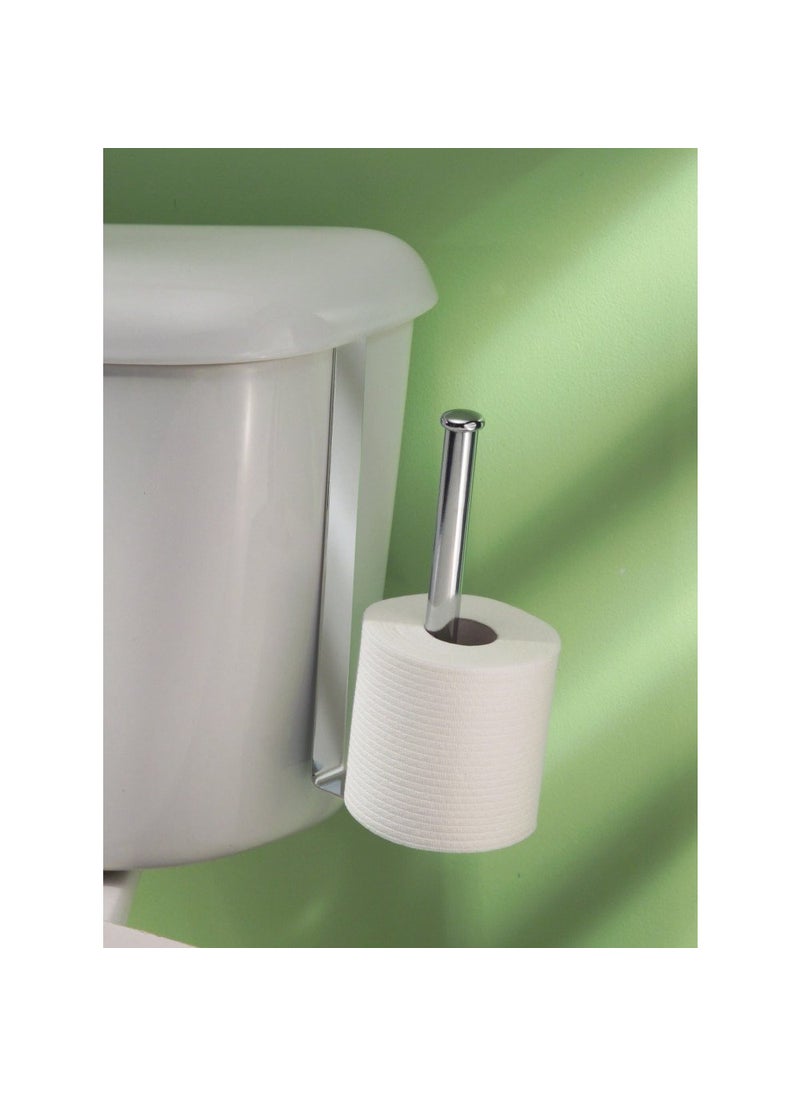 InterDesign InterDesign Stainless Steel Compact Organizer Caddy Holds 2 Rolls of Toilet Paper  Chrome  10.75x4.5x2 inches  2 Roll Reserve  Model 69380  - Image 4