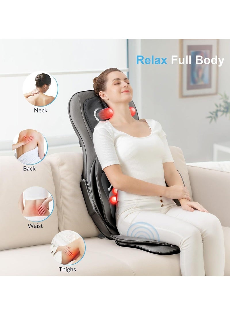والالا وسادة تدليك شياتسو ثلاثية الأبعاد، قابلة للتعديل لأعلى ولأسفل، عجن كامل الجسم، ضغط نقاط الوخز بالإبر، تدفئة ذكية، وسادة كرسي تدليك متعددة الوظائف بثلاثة مستويات كثافة مع اهتزاز الورك، تقليل الضوضاء، حماية من الحرارة الزائدة، لتخفيف آلام الرقبة والكتف والخصر والظهر، هدية للعائلة - Image 3