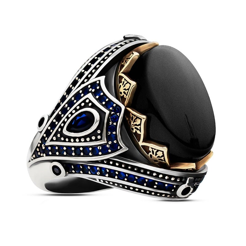 RUVEE Men's Turkish Stainless Steel Religious Ring – Metallic Plated Statement Jewelry for Men & Boys - Image 1