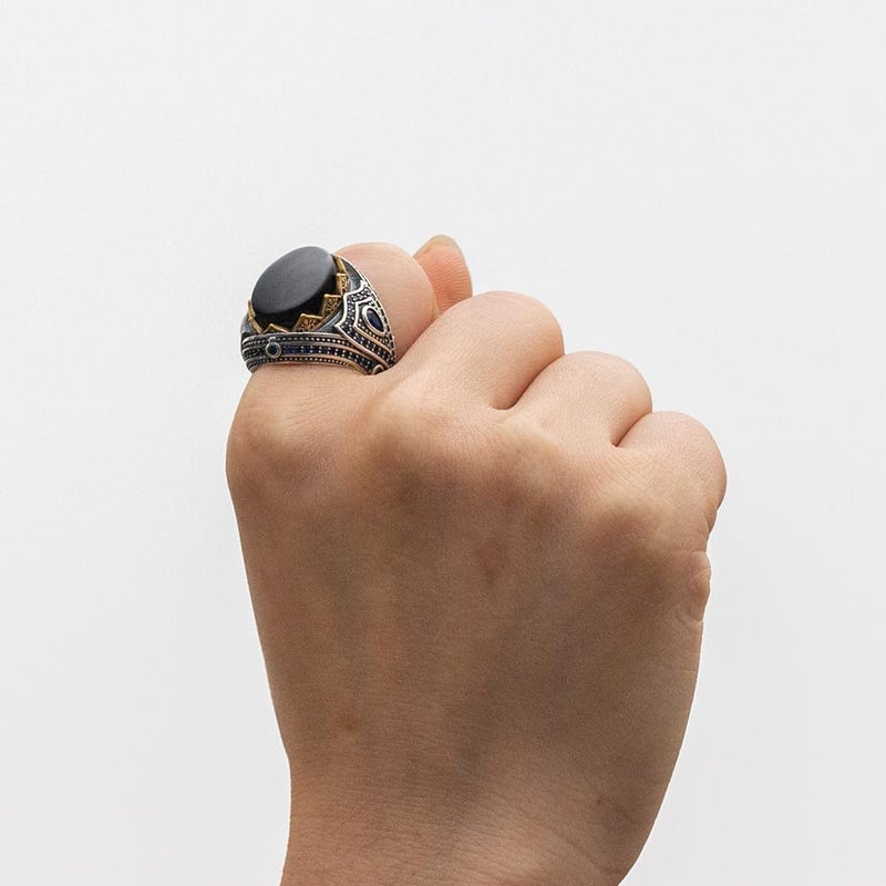 RUVEE Men's Turkish Stainless Steel Religious Ring – Metallic Plated Statement Jewelry for Men & Boys - Image 5