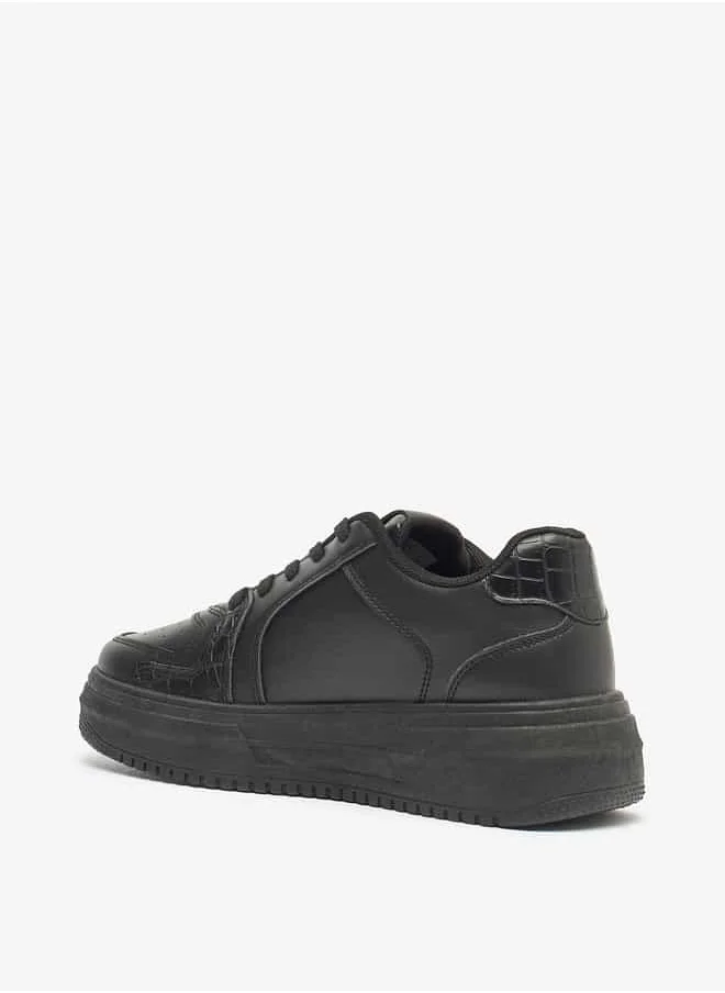 Flora Bella By Shoexpress Women Solid Lace-Up Low Ankle Sneakers