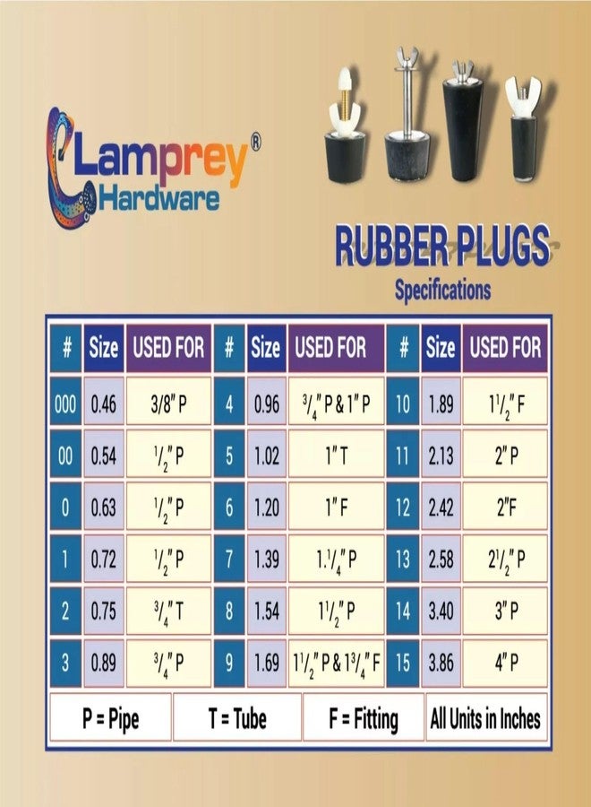 Lamprey Hardware #6 Extended Rubber Winter Plug Expands Tight Fit for 1 inch Fittings - Stainless Steel Bolts - LHEP6 (1) - Image 4