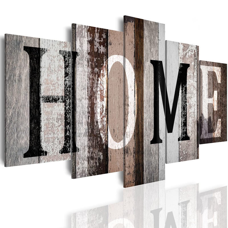 LUDUHU Home Canvas Print Wall Art - 5 Piece Sweet Home Signs, Black and White Quotes, Modern Family Wall Decor (G, Oversize 40x20inch) - Image 1